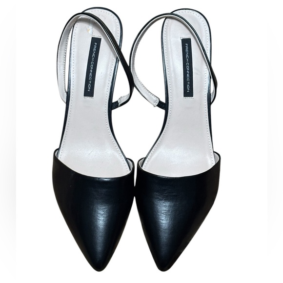 French Connection Elegant Black Slingback Heels 👠 Size 11 - Picture 2 of 5